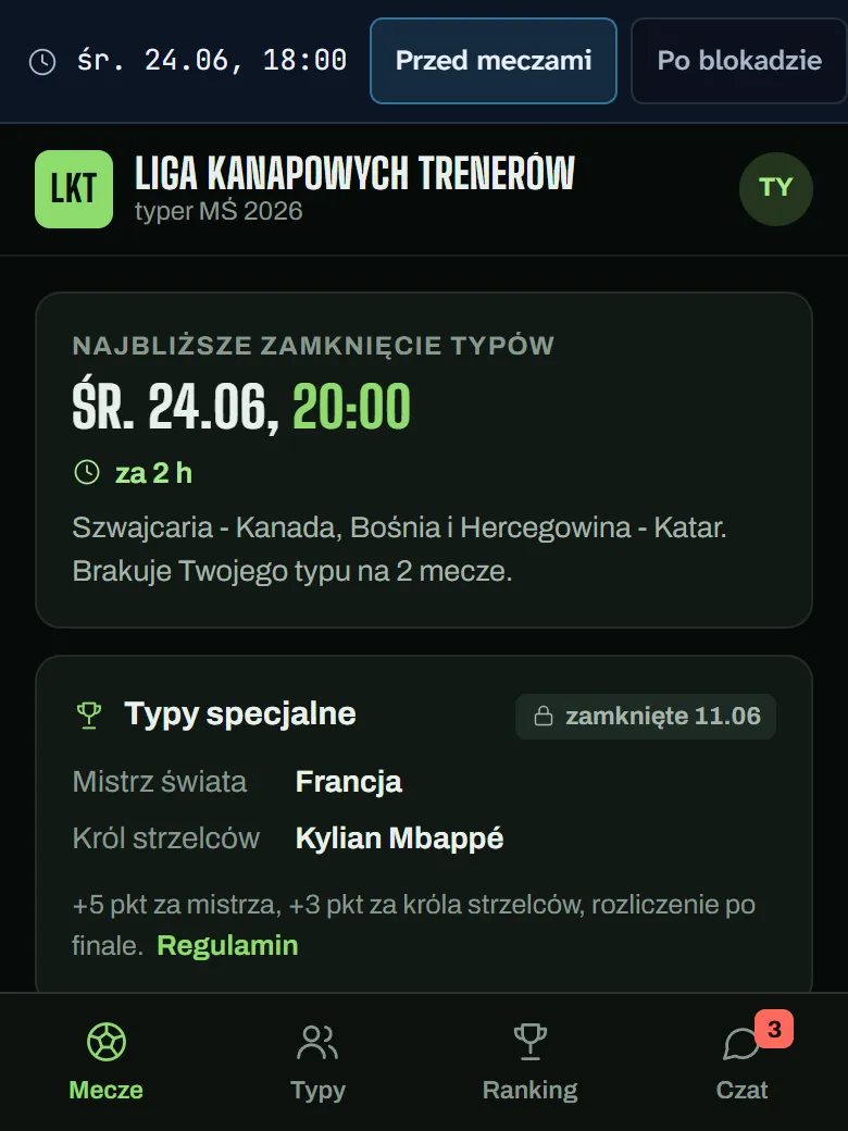 Demo typera na telefonie: najbliższe zamknięcie typów i typy specjalne